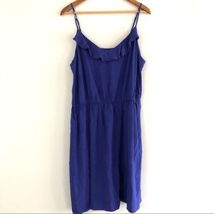 Royal blue summer spaghetti strap tank dress